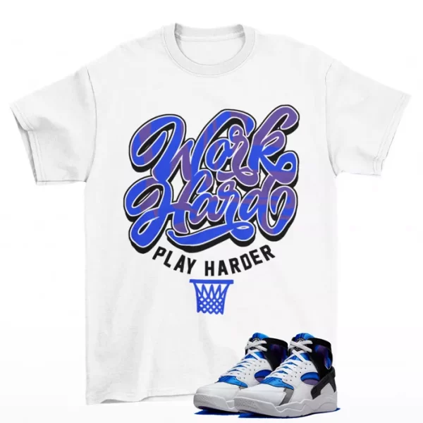 Work Harder Shirt to Match Air Flight Huarache OG Varsity Purple FD0183-101 Jezsport.com