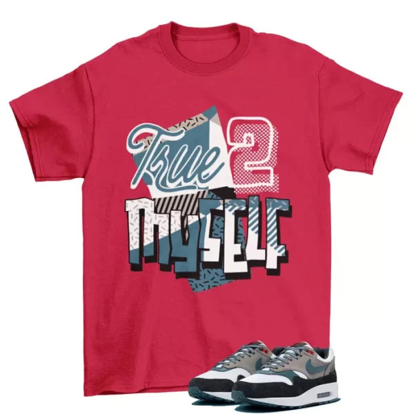 Stay True Shirt Red to Match Air Max 1 PRM Escape Treeline FJ0698-100 Jezsport.com