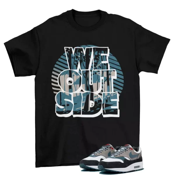 We Outside Shirt Black to Match Air Max 1 PRM Escape Treeline FJ0698-100 Jezsport.com