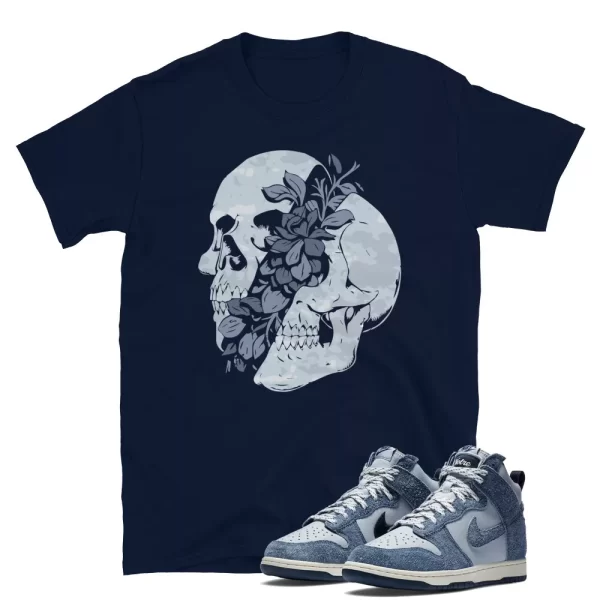 Dunk High Notre Midnight Navy / Skull Sneaker Shirt / Navy T-Shirt Jezsport.com