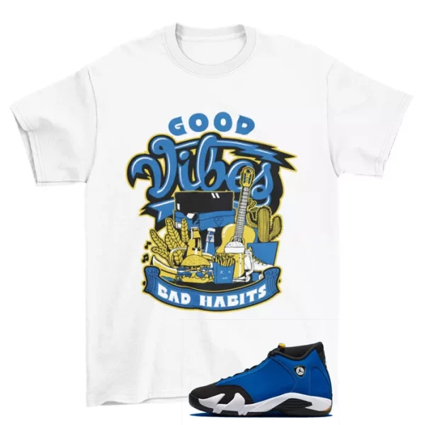 Vibes Shirt White Laney to Match Jordan 14 Retro Laney 487471-407 Jezsport.com