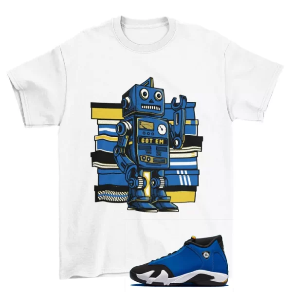 Sneaker Bot Shirt White Laney to Match Jordan 14 Retro Laney 487471-407 Jezsport.com