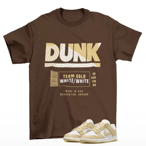 Box Label Dunk Shirt to Match Dunk Low Team Gold DV0833-100 Jezsport.com