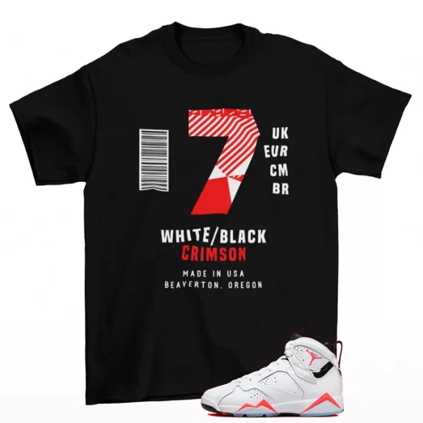 Box Label Shirt to Match Jordan 7 Retro White Infrared CU9307-160 Jezsport.com