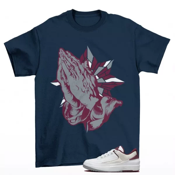 Blessed Shirt Navy to Match Jordan 2 Retro Low Cherrywood DV9956-103 Jezsport.com