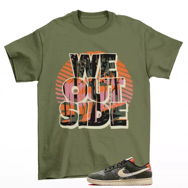 We Outside Dunk Shirt Green to Match Dunk Low Fishing Rainbow Trout FN7523-300 Jezsport.com