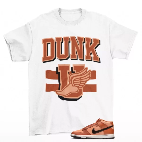 Dunk University Shirt White to Match Dunk Mid Amber Brown DZ2533-200 Jezsport.com