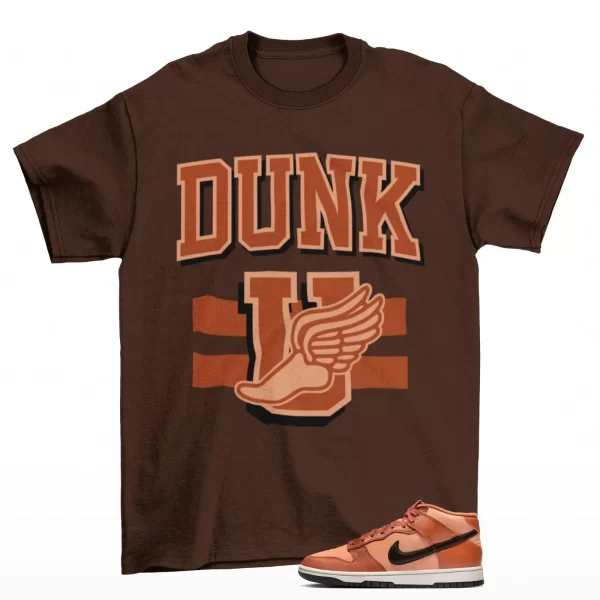 Dunk University Shirt Brown to Match Dunk Mid Amber Brown DZ2533-200 Jezsport.com