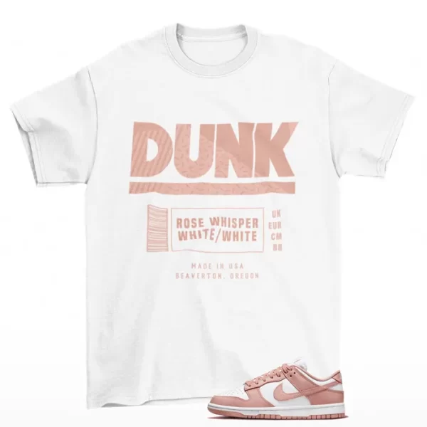 Box Label Shirt to Match Dunk Low Rose Whisper DD1503-118 Jezsport.com