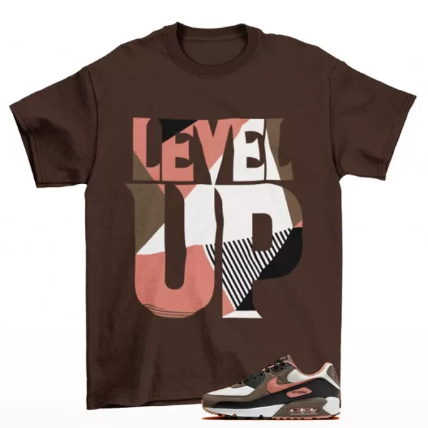 Level Up Shirt to Match Air Max 90 Ironstone Red Stardust DM0029 105 Jezsport.com