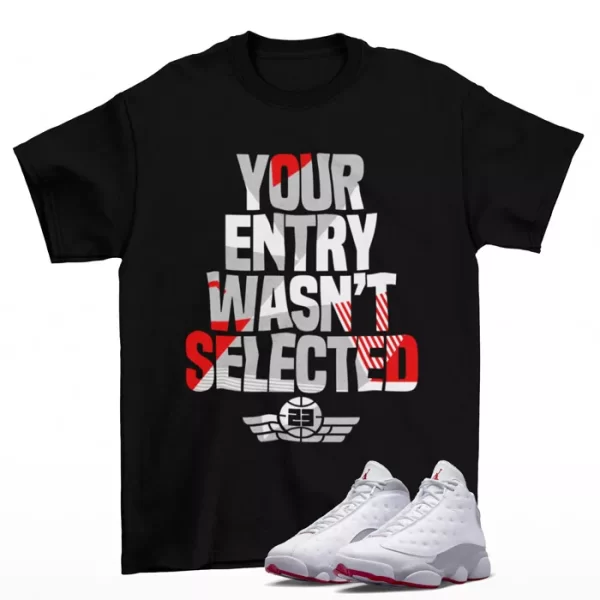 Sneaker Raffle Shirt Black to Match Jordan 13 Retro Wolf Grey 414571-160 Jezsport.com