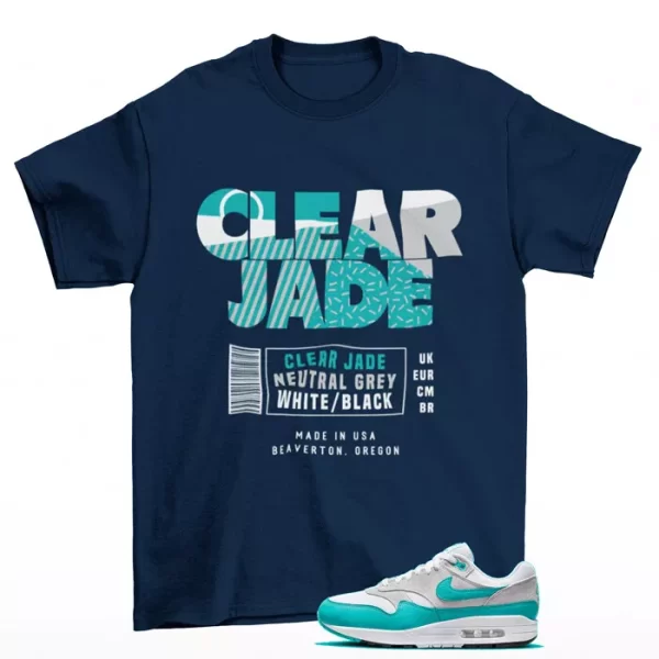 Box Label Clear Jade Shirt Blue to Match Air Max 1 SC Clear Jade DZ4549-001 Jezsport.com