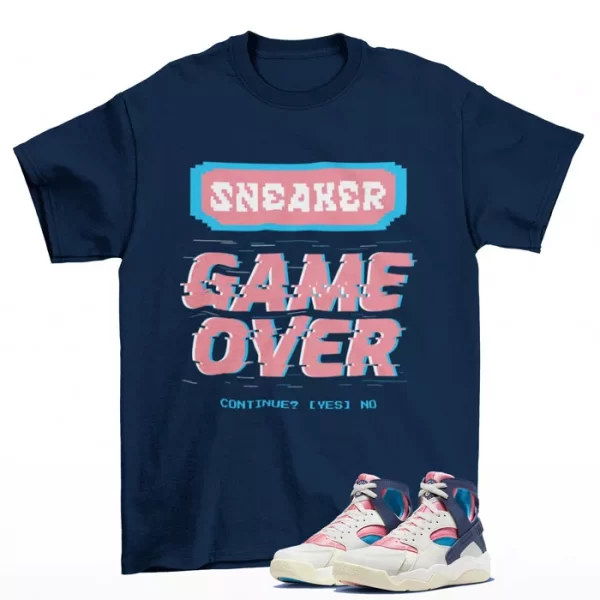 Game Over Shirt to Match Air Huarache Coral Chalk Laser Blue FD0183-102 Jezsport.com