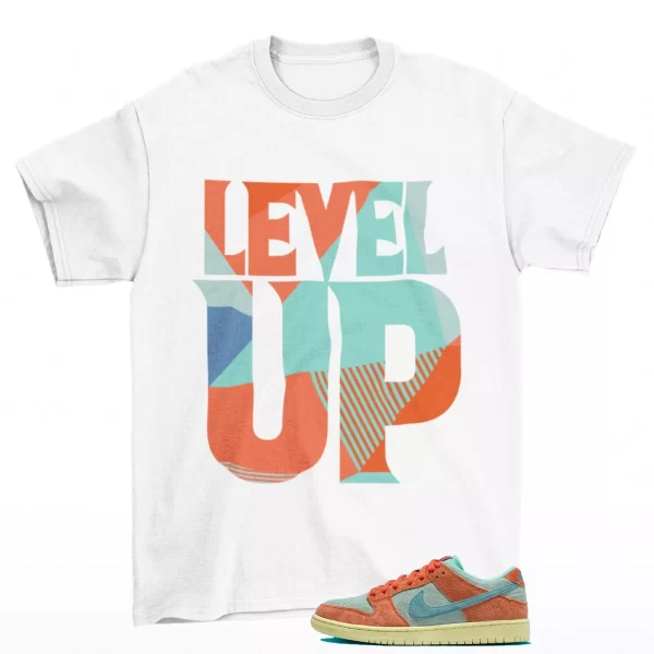 Level Up Sneaker Shirt to Match SB Dunk Low Orange Emerald Rise DV5429-800 Jezsport.com