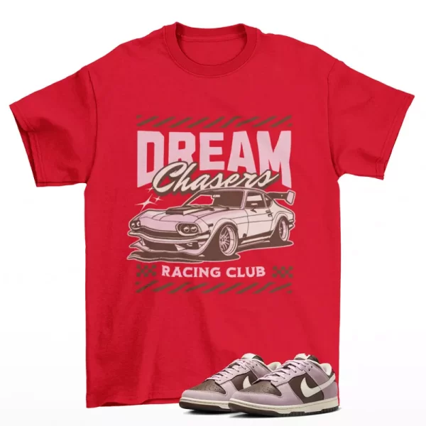 Dream Chaser Shirt Red to Match Dunk Low Neapolitan HM0987-200 Jezsport.com