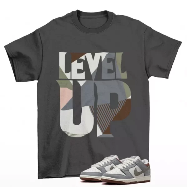 Level Up Shirt to Match SB Dunk Low Yuto Wolf Grey FQ1180-001 Jezsport.com