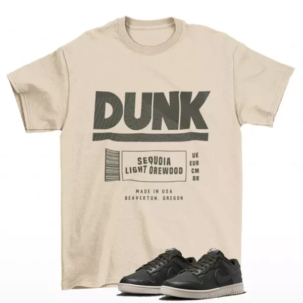 Box Label Sequoia Shirt to Match Dunk Low Retro PRM Sequoia DZ2538-300 Jezsport.com