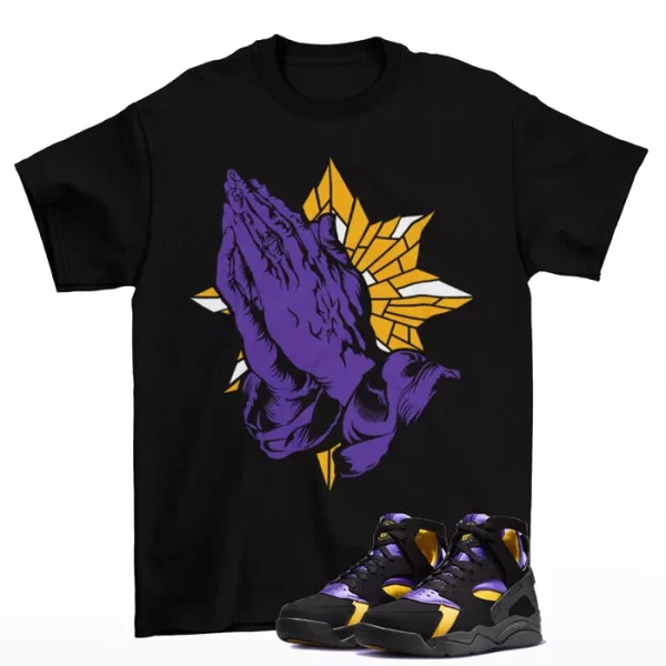 Blessed Shirt to Match Air Flight Huarache Black Vasity Purple FD0188-001 Jezsport.com