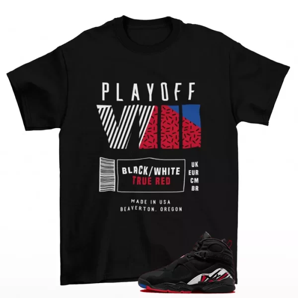 Box Label Playoffs Shirt to Match Jordan 8 Retro Playoffs 305381-062 Jezsport.com