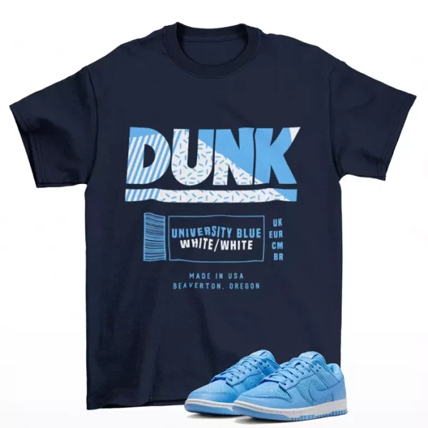 Box Label Shirt to Match Dunk Low Topography University Blue FN6834-412 Jezsport.com