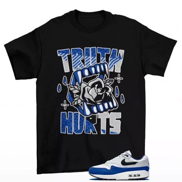 Truth Shirt Black to Match Air Max 1 Deep Royal Blue FD9082-100 Jezsport.com