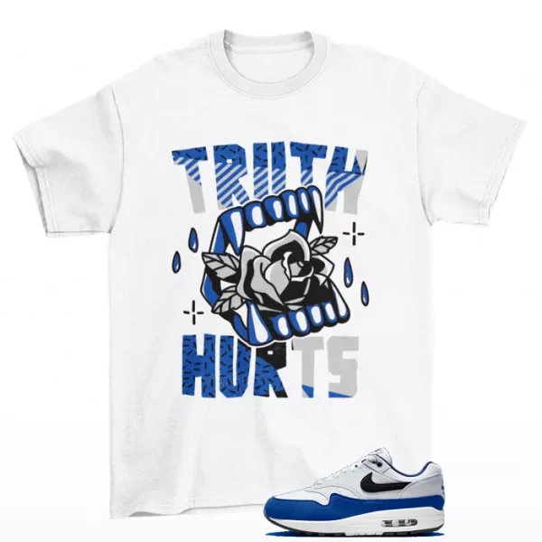 Truth Shirt White to Match Air Max 1 Deep Royal Blue FD9082-100 Jezsport.com