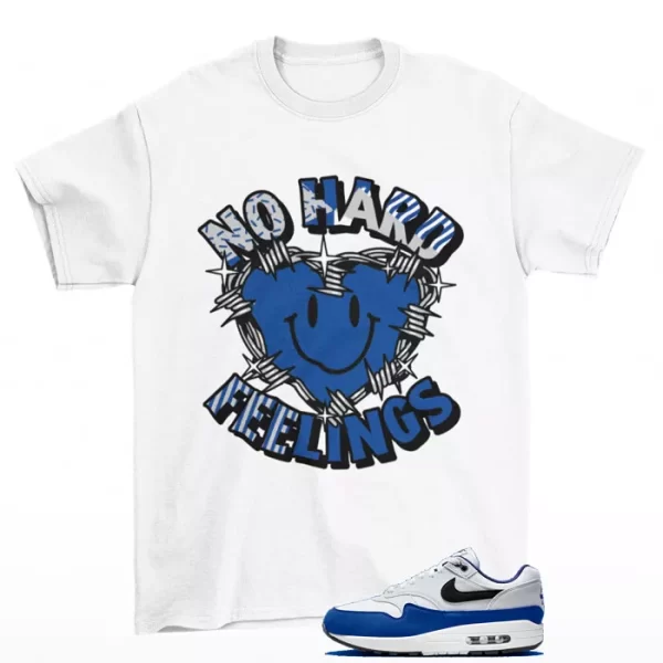 Feelings Shirt White to Match Air Max 1 Deep Royal Blue FD9082-100 Jezsport.com