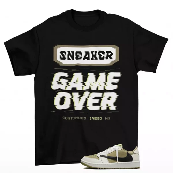 Game Over Shirt to Match Jordan 1 Retro Low Golf Travis Scott FZ3124-20 Jezsport.com