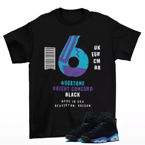 Box Label Aqua Shirt to Match Jordan 6 Retro Aqua CT8529-004 Jezsport.com