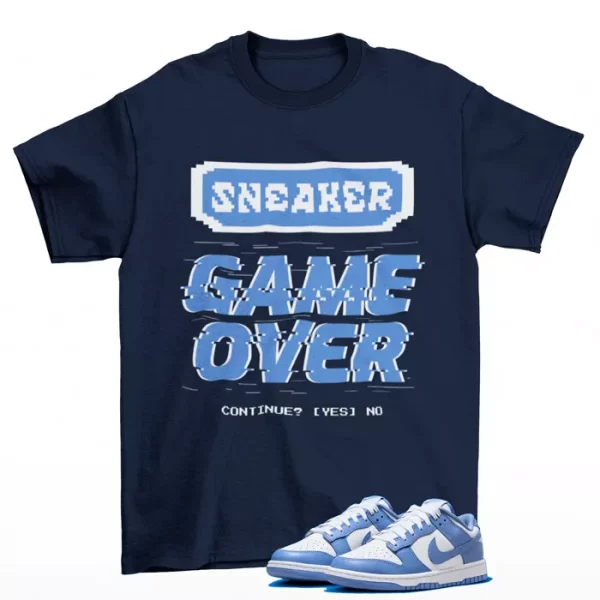 Game Over Polar Dunk Shirt to Match Dunk Low Polar Blue DV0833-400 Jezsport.com