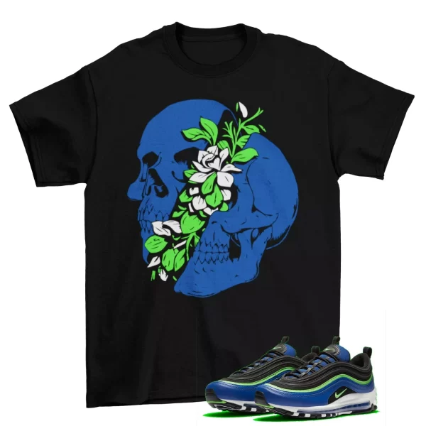 Sneakerhead Shirt to Match Air Max 97 Blue Neon Hyper Blue Green Strike / Black Jezsport.com