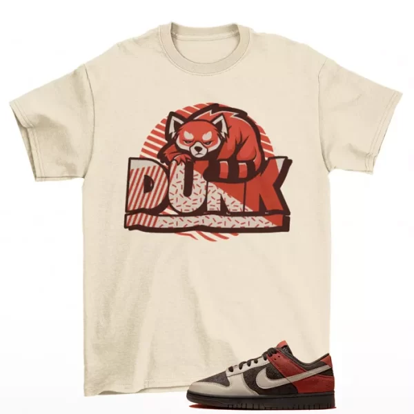 Red Panda Sunset Shirt Tan to Match Dunk Low Red Panda FV0395-200 Jezsport.com