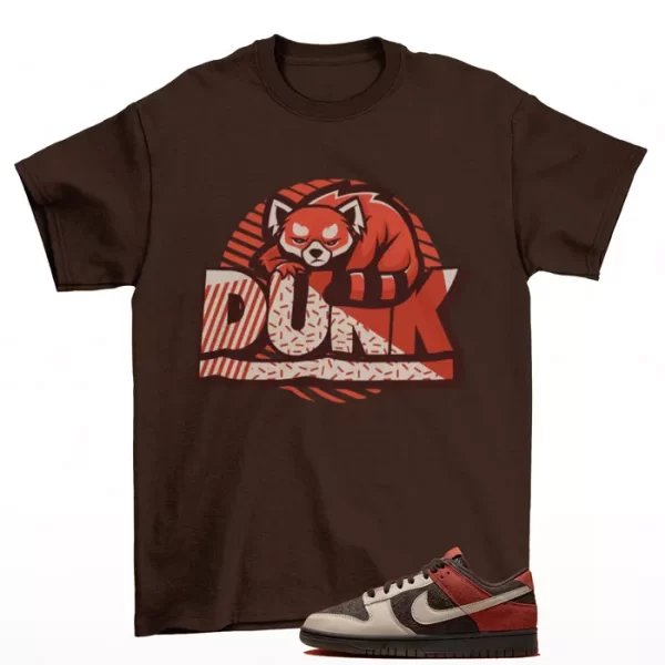 Red Panda Sunset Shirt Brown to Match Dunk Low Red Panda FV0395-200 Jezsport.com