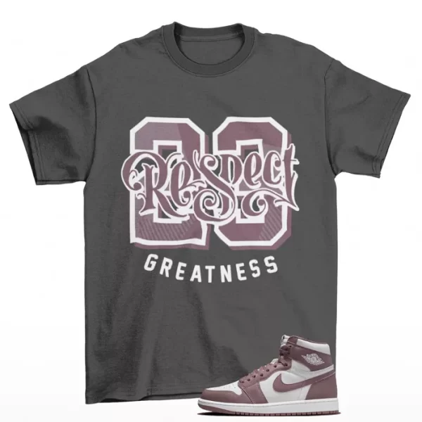 Respect Shirt Grey to Match Jordan 1 Retro High OG Mauve DZ5485-105 Jezsport.com