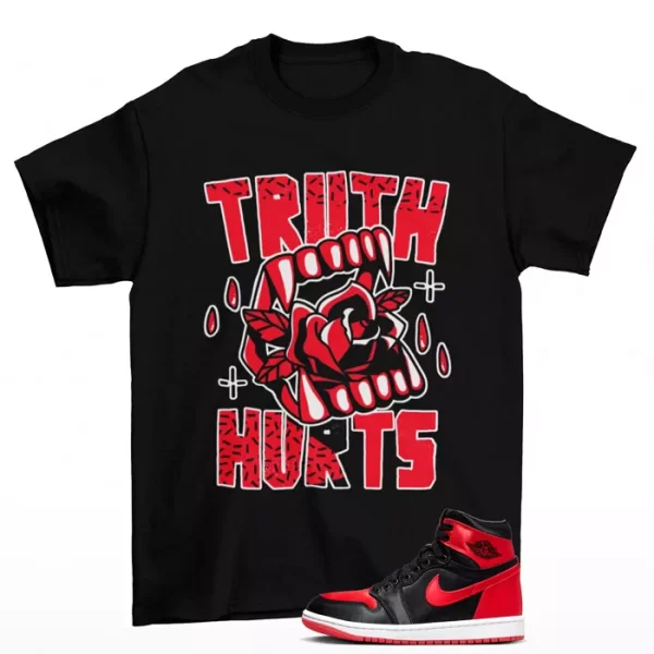 Truth Shirt Black to Match Jordan 1 Retro High OG Satin Bred FD4810-061 Jezsport.com