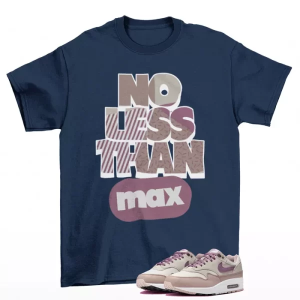 No Less Shirt Navy to Match Air Max 1 Light Bone Violet Dust FB9660-002 Jezsport.com