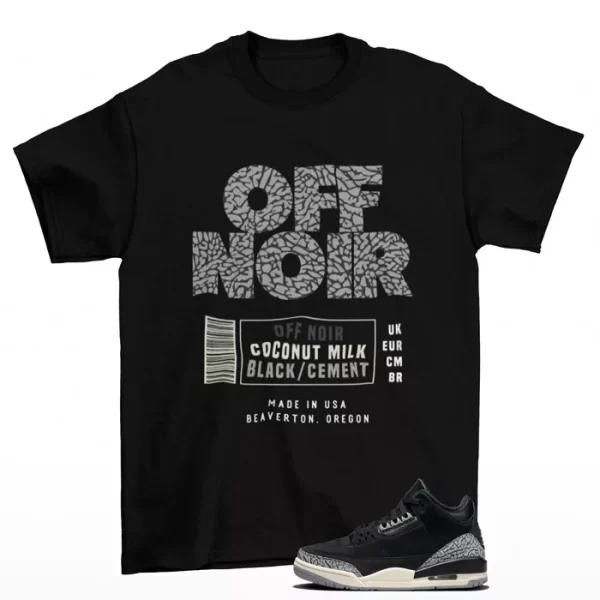 Box Label Off Noir Shirt to Match Jordan 3 Retro Off Noir CK9246-001 Jezsport.com