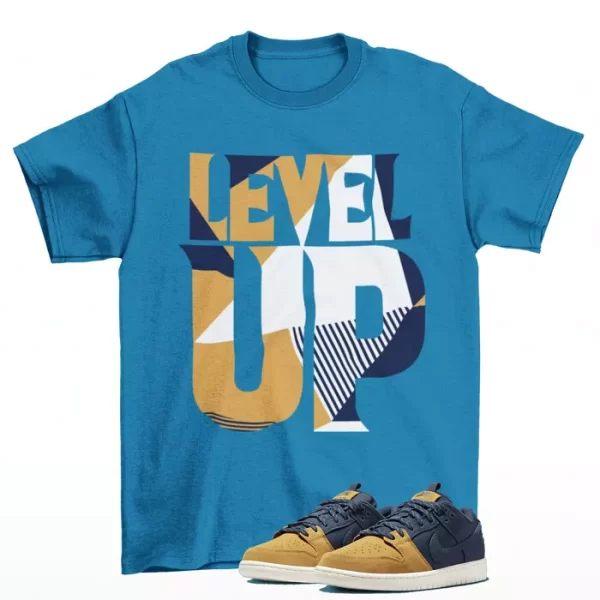 Level Up Shirt to Match SB Dunk Low PRM Desert Ochre Navy DX6775-400 Jezsport.com