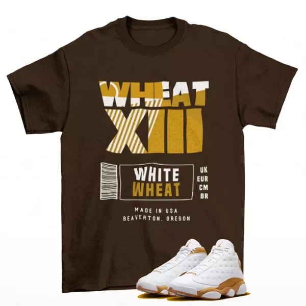 Box Label Wheat Shirt Brown to Match Jordan 13 Retro Wheat 414571-171 Jezsport.com