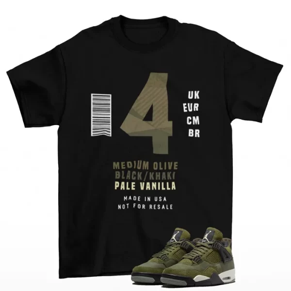 Box Label Olive Shirt to Match Jordan 4 Craft Medium Olive FB9927-200 Jezsport.com