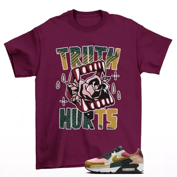 Truth Shirt Maroon to Match Air Max 90 Multi Corduroy FB8455-001 Jezsport.com