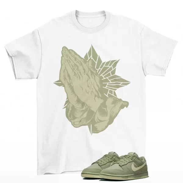 Blessed Dunk Shirt White to Match Dunk Low Oil Green Olive Aura FB8895-300 Jezsport.com