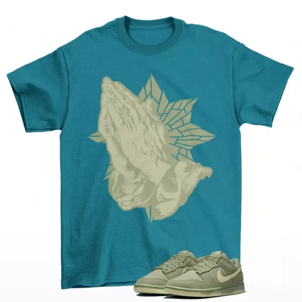 Blessed Dunk Shirt Teal to Match Dunk Low Oil Green Olive Aura FB8895-300 Jezsport.com