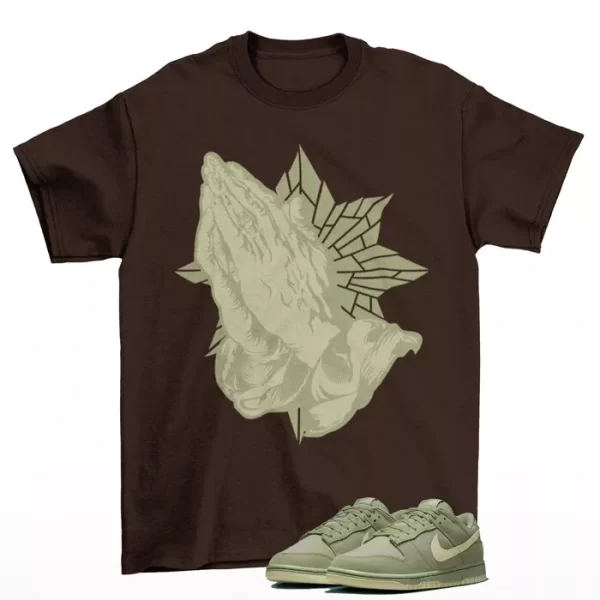 Blessed Dunk Shirt Brown to Match Dunk Low Oil Green Olive Aura FB8895-300 Jezsport.com