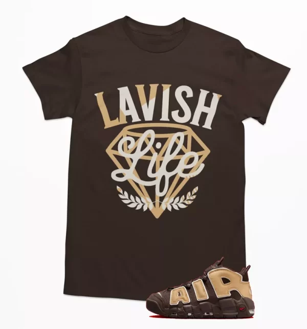 Lavish Sneaker Shirt to Match Air More Uptempo 96 Baroque Brown FB8883-200 Jezsport.com