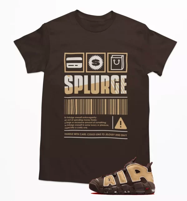 Splurge Sneaker Shirt to Match Air More Uptempo 96 Baroque Brown FB8883-200 Jezsport.com