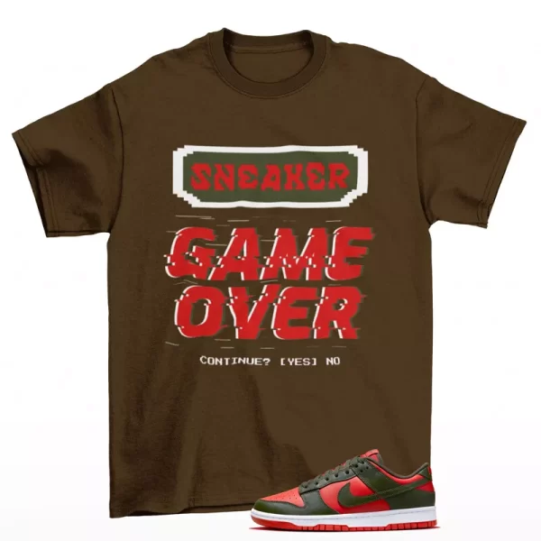 Game Over Shirt to Match Dunk Low Mystic Red Cargo Khaki DV0833-600 Jezsport.com