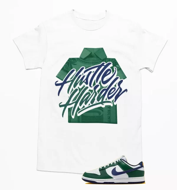 Hustle Sneaker Shirt to Match Dunk Low Fir Midnight Navy FV6911-300 Jezsport.com