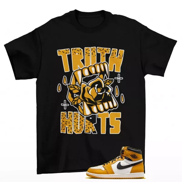 Truth Shirt Black to Match Jordan 1 Retro High OG Yellow Ochre DZ5485-701 Jezsport.com