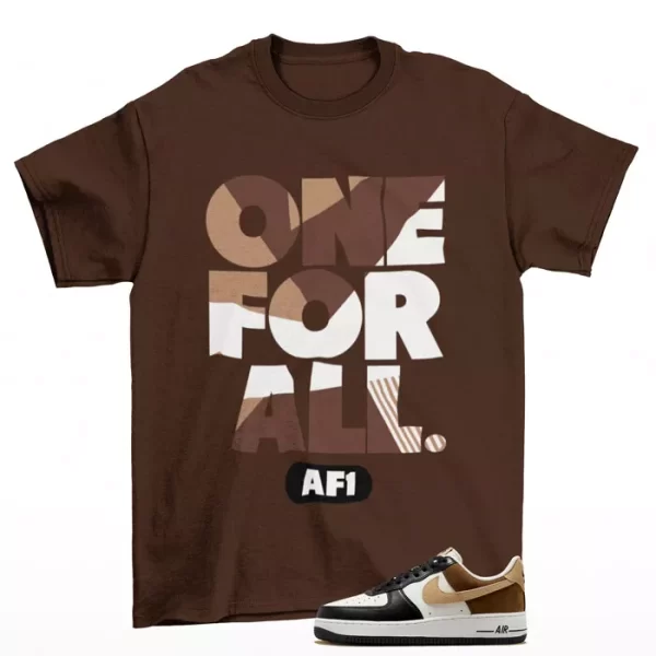 One For All Mocha Shirt to Match Air Force 1 Low '07 Mocha FB3355-200 Jezsport.com